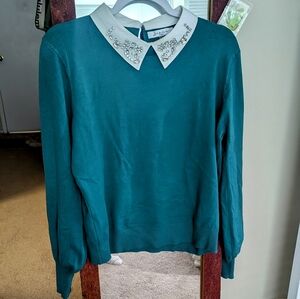 Blue jeweled sweater